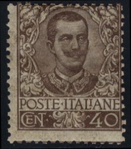 Italy #83 Cat$2,000, 1901 40c brown Floreali, never hinged and post office ...