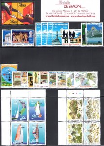 2001 San Marino, Full Vintage, New Stamps 30 Values + 4 Sheets - MNH**