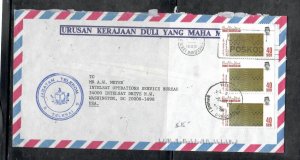 BRUNEI (PP0407B) 1988 40S POSTCODEX3  A/M TO USA 