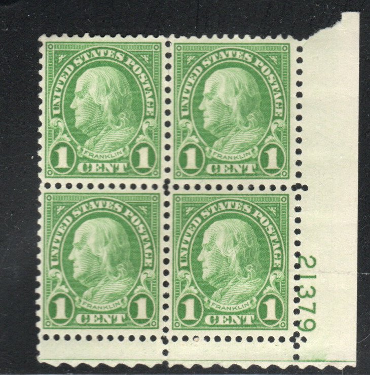 ALLYS STAMPS US Plate Block Scott #632 1c Benjamin Franklin [4] MNH F/VF [LR]