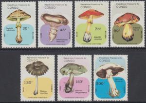 XG-AN780 CONGO BRAZZAVILLE - Mushrooms, 1990 Nature, 7 Values MNH Set