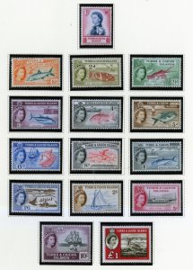 TURKS & CAICOS 121-35  MNH SCV $138.35 BIN $68.50