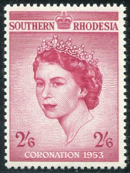 HERRICKSTAMP SOUTHERN RHODESIA Sc.# 80 Key 1953 QE II Coronation Stamp