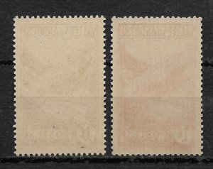 French Andorra 1932-38, Scott # 49-50, 1fr stamps,VF MVLH*OG (FR-1)