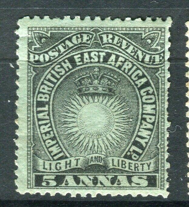 BRITISH EAST AFRICA; 1890 classic Company issue fine Mint hinged 5a. value