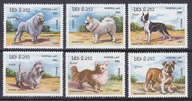 Laos 405-10 MNH 1982 Various Dogs Complete Set Very Fine