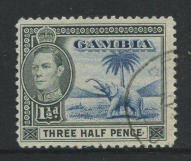 Gambia - Scott 134A - KGVI Definitive - 1938 - Used - Single 1.1/2p  Stamp