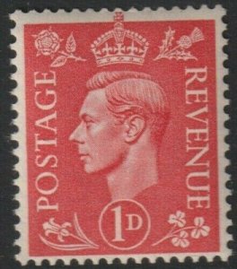 Sc 236a Great Britain 1937 - 1939 KGVI 1 pence MNH Wmk sideways CV $20.00