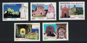 San Marino Churches of Montefeltro 5v 2000 MNH SG#1779-1783