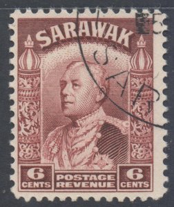 Sarawak Scott 117 - SG111a, 1934 Sir Charles Vyner Brooke 6c Brown used