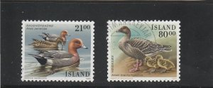 Iceland  Scott#  686-687  Used  (1990 Birds)