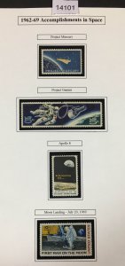 US STAMPS 1962-1969 ACCOMPLISHMENTS IN SPACE MINT OG NH COLLECTION LOT #14101