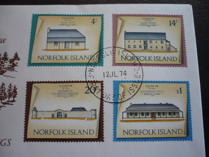 Postal History - Norfolk Island - Scott# 159,165,167,171 - First Day Cover