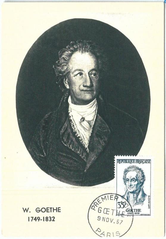 72726 -  FRANCE - Postal History -  MAXIMUM CARD - LITERATURE Goethe 1957