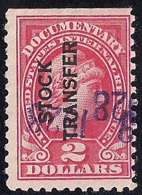 RD31 2 Dollars 1928-29 Series Stock Transfer Stamp used F