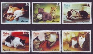 CUBA Sc# 4967-4972  CATS domestic felines CPL SET of 6  2009   Used / cto