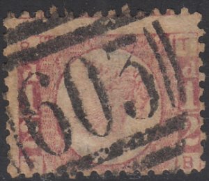 Great Britain 1870 used Sc 58 1/2p Victoria Plate 10? Position TB Cancel 603