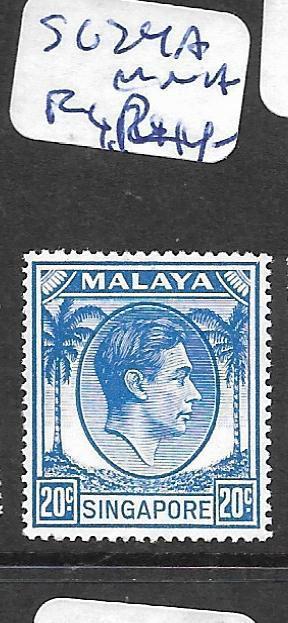 MALAYA SINGAPORE (P1201B) KGVI 20C SG24A  MNH