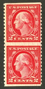 U.S. #491 MINT PAIR OG LH