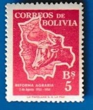 BOLIVIA SCOTT#384 1954 AGRICULTURAL REFORM - MNH