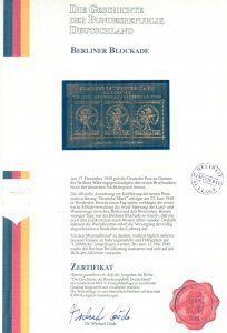 Germany Berlin 1949 For Berlin Currency Victims Mi.Bl.1 ( Gold stamp ) MNH