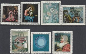 Cuba #1404-10, MNH set, paintings in National museum, issued 1969