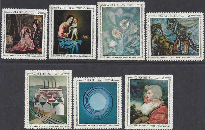 Cuba #1404-10, MNH set, paintings in National museum, issued 1969