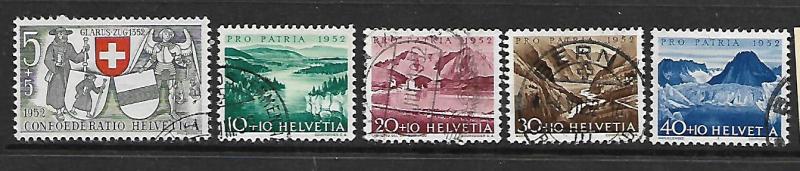 SWITZERLAND, B212-B216, U, 1952 SET