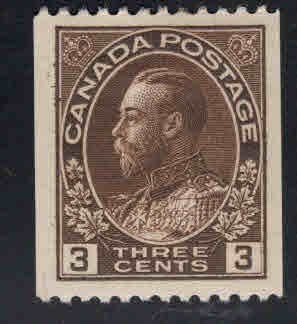 Canada Used Scott 134 MH* perf 12 KGV  coil stamp