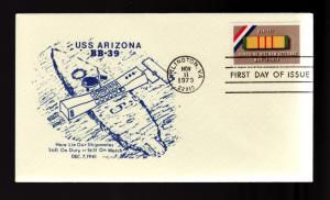 U S 1802 FDC USS Arizona Memorial Cachet!