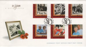 Guernsey 1997 FDC Sc 603-608 QEII, Prince Philip's 50th anniversary