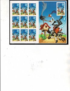 Road Runner & Wile E. Coyote 33c US Postage Sheet/Booklet #3391 VF MNH