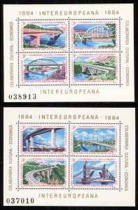 Romania 1984 Bridges Scott #3182-3183 Mint Never Hinged