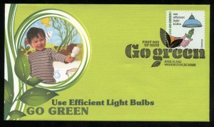 US 4524n Go Green Use Efficient Light Bulbs UA Fleetwood cachet FDC