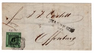 German States - Baden #3 on folded letterr   ...   7602446