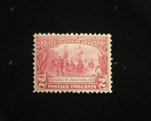 HS&C: Scott #329 MNH 2 cent Jamestown Fresh F/VF US Stamp