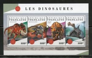 TOGO 2018 DINOSAURS  SHEET  MINT NH