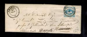 1863 Canelli Italy Letter Cover  to Naples