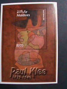 MALDIVES- FAMOUS PAINTING-1935 DAME DEMON- BY PAUL KLEE-MNH S/S SHEET-VF