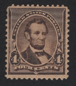 United States MINT Scott Number 222  MH  F-VF - BARNEYS