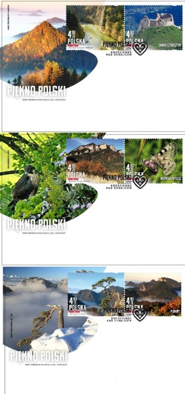 Poland 2025 FDC Stamps Souvenir Sheet River Mountains Castle Butterfly Trees