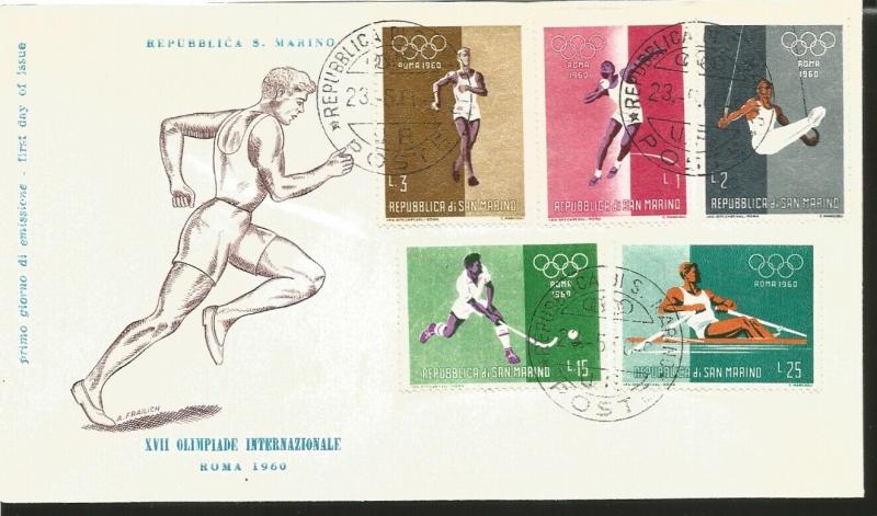 O) 1960 SAN MARINO, OLYMPIC GAMES-ROME, WALKING-SHOT PUT-GYMNASTICS-HOCKEY-ROWIN