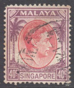 Malaya Singapore Scott 16 - SG11, 1948 George VI 40c Perf 14 used