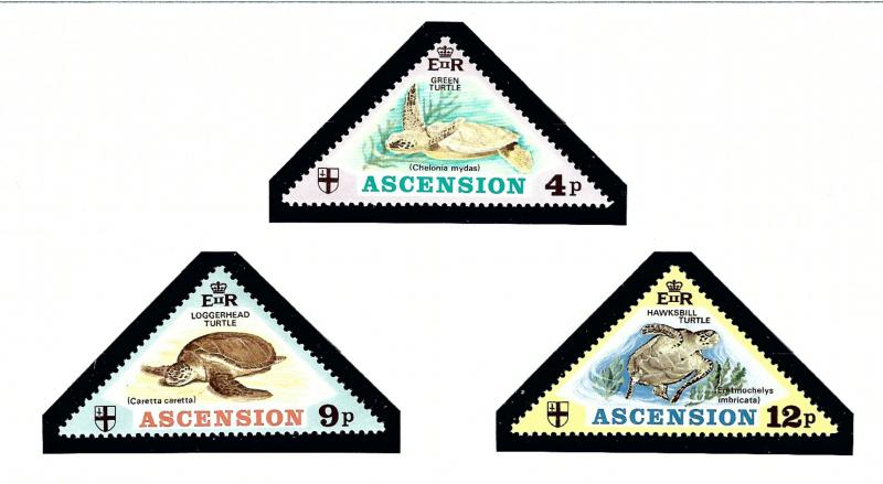 Ascension Is 170-72 MNH 1973 Turtles