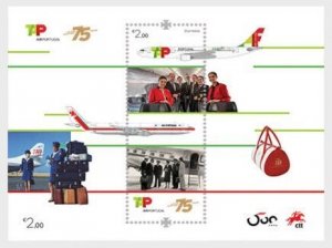 Portugal 2020 Top Air 75 ann Aviation Airplane block MNH