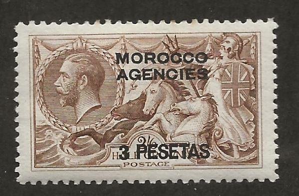 GREAT BRITAIN OFFICES - MOROCCO SC# 55  FVF/MOG 1914