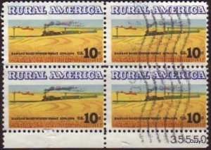USA 1974 Sc#1506 10c Wheat Farmers Plate Block USED.