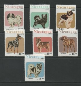 Thematic Stamps Animal - NICARAGUA 1987 DOGS 2878/84  7v mint