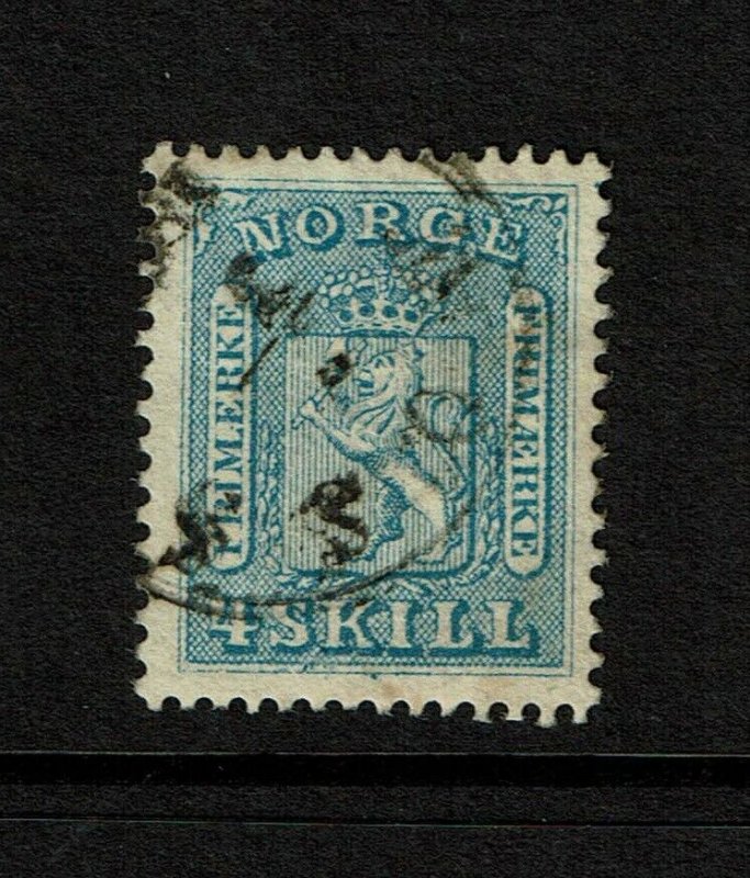 Norway SC# 8, Used, minor toning, ink bleeding on back - S9190