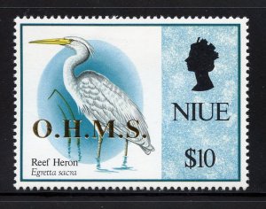 Niue O29 MLH, Ovpted. Bird 'Official' Issue from 1994.